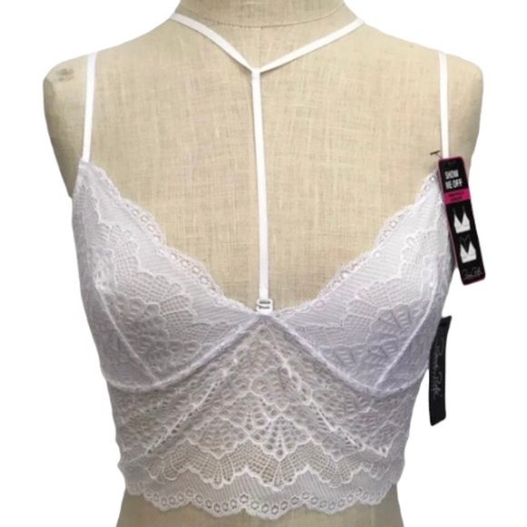 Bralette Lightly lined Semi-sheer Lace Medium and Large - Picture 4 of 16